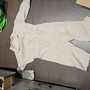 Linen long sleeve jumpsuit